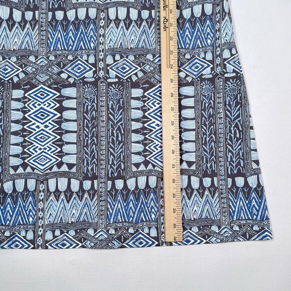 J McLaughlin Dress Small Blue Aubina Catalina Cloth‎ Geometric 3/4 Sleeve Shift - Picture 9 of 9